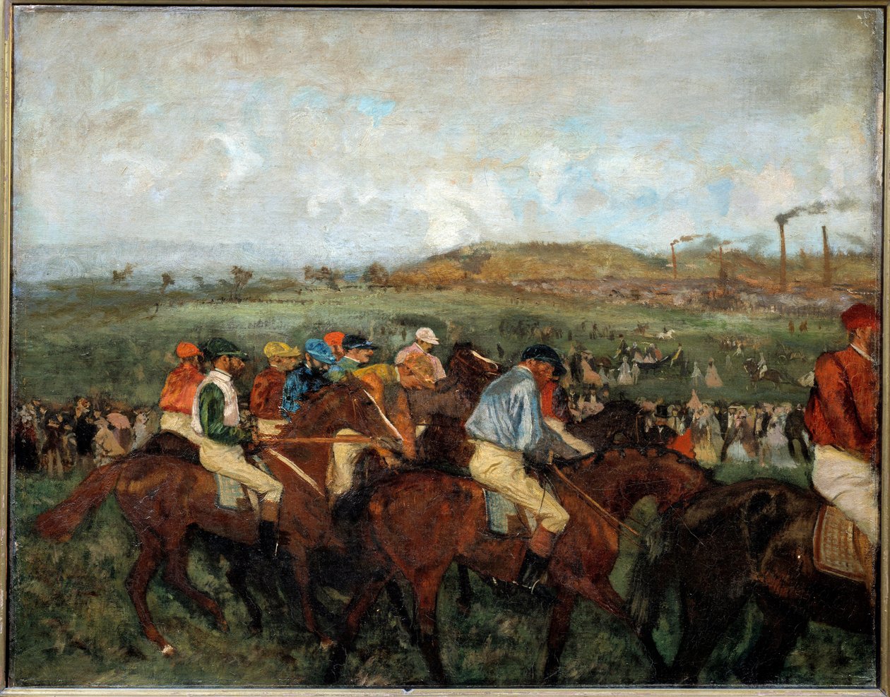 Urak versenye. Indulás előtt alkotó: Edgar Degas