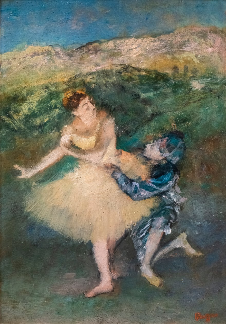Harlekin és Colombine. 1895 körül. Olaj, fa. alkotó: Edgar Degas