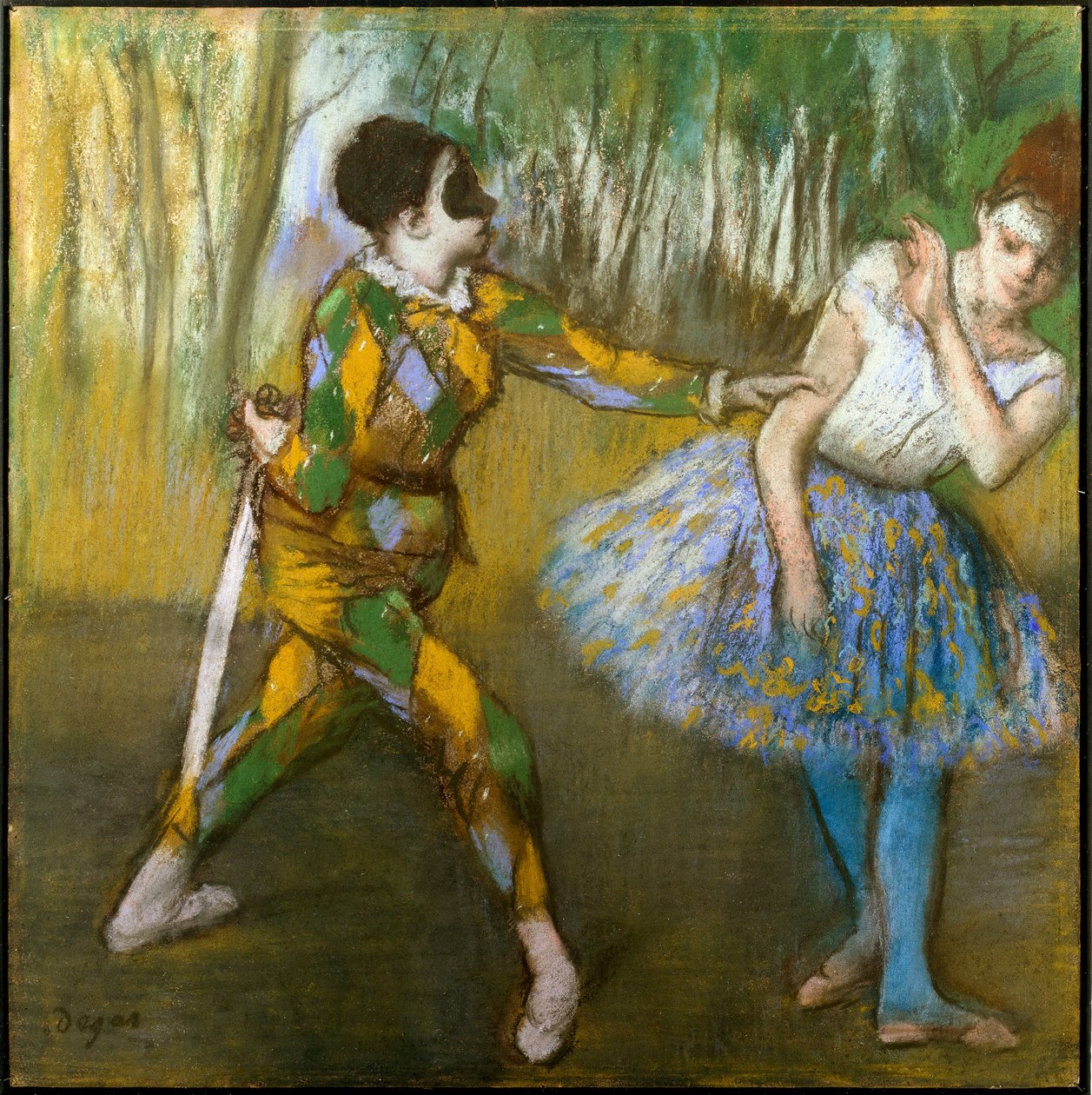 Harlekin és Colombine. Edgar Degas (1834-1917) festménye alkotó: Edgar Degas