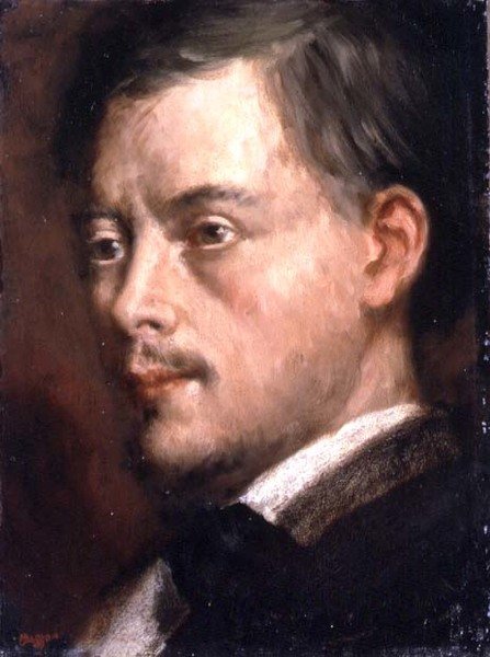 Egy ember feje, 1864 körül (olaj, vászon a fedélzeten) alkotó: Edgar Degas