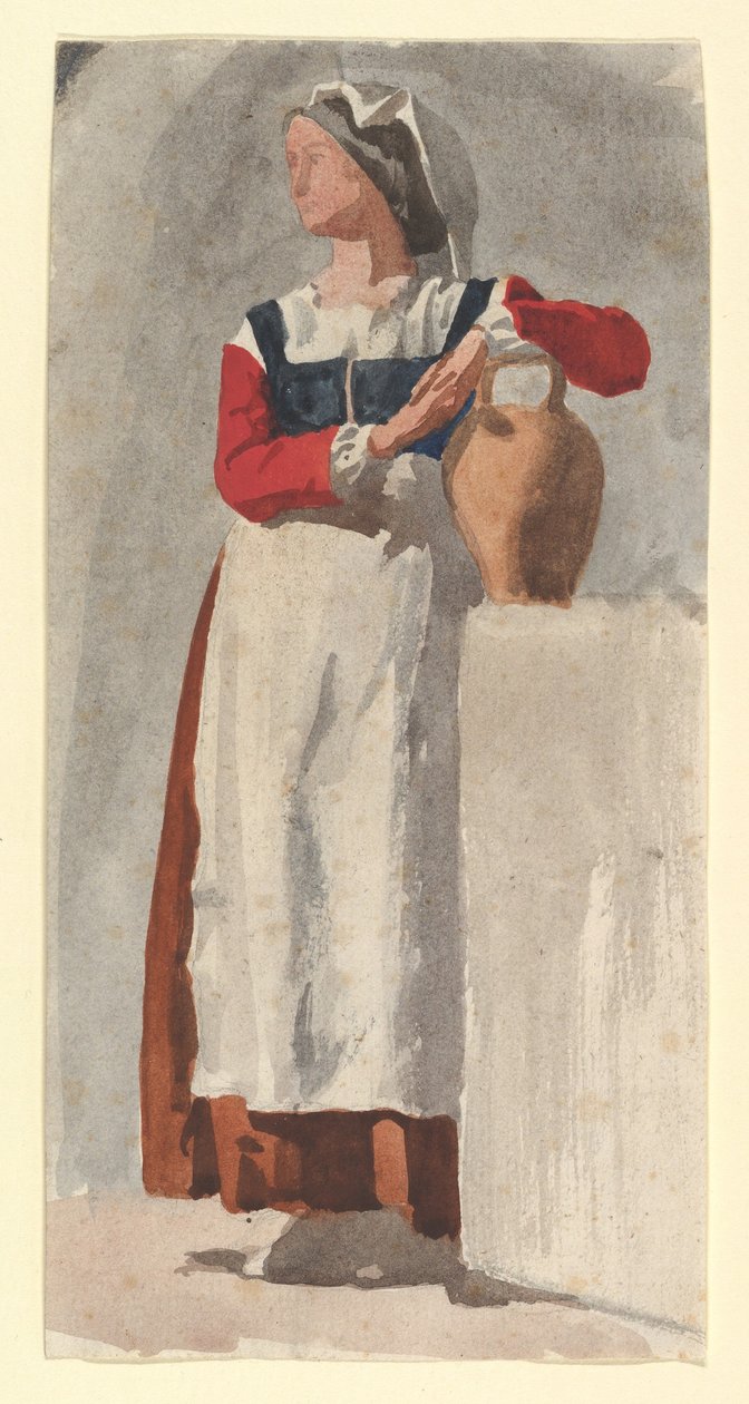 Olasz nő, 1856-57 körül (grafit és wc fektetett papíron) alkotó: Edgar Degas