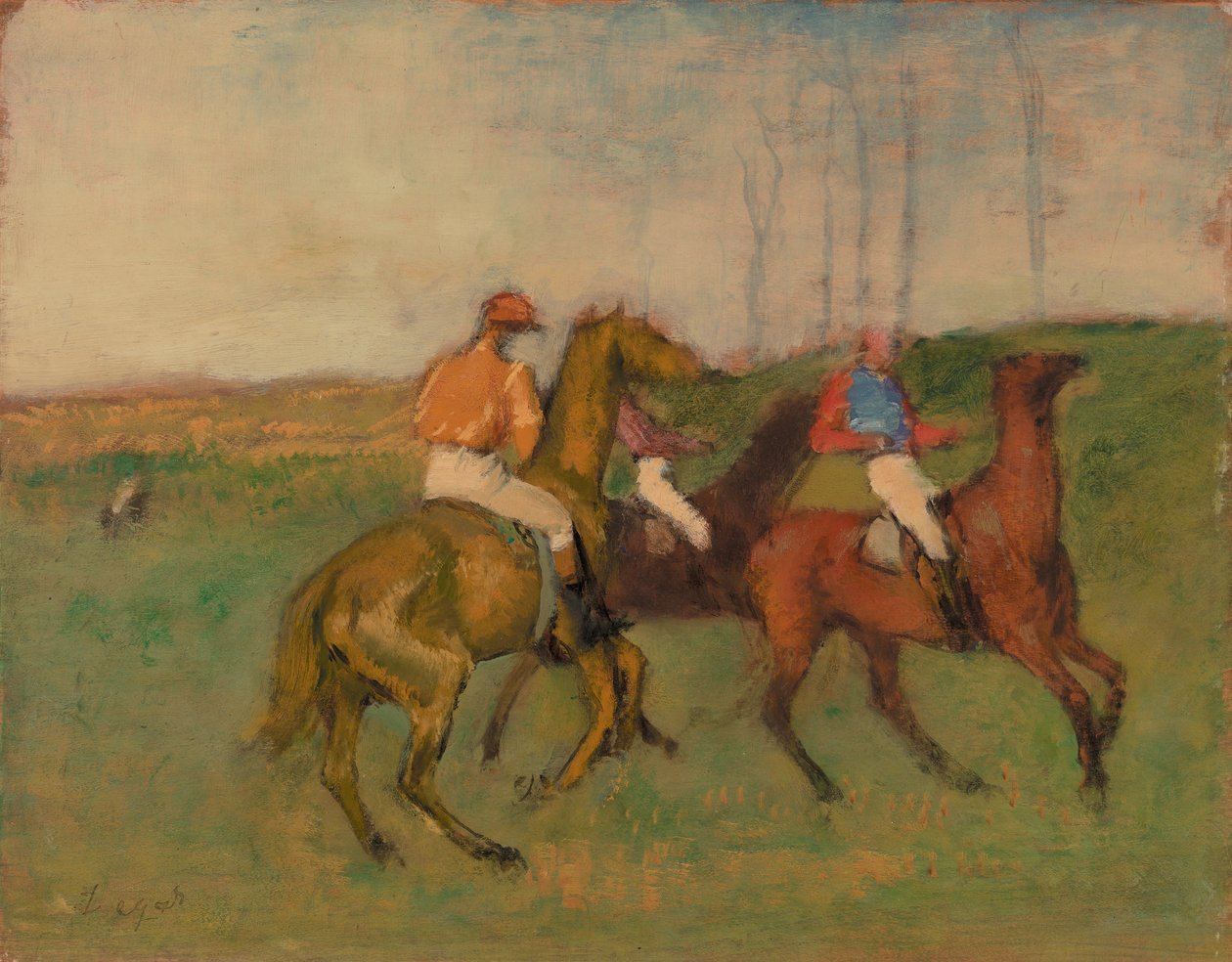 Zsokék és versenylovak alkotó: Edgar Degas