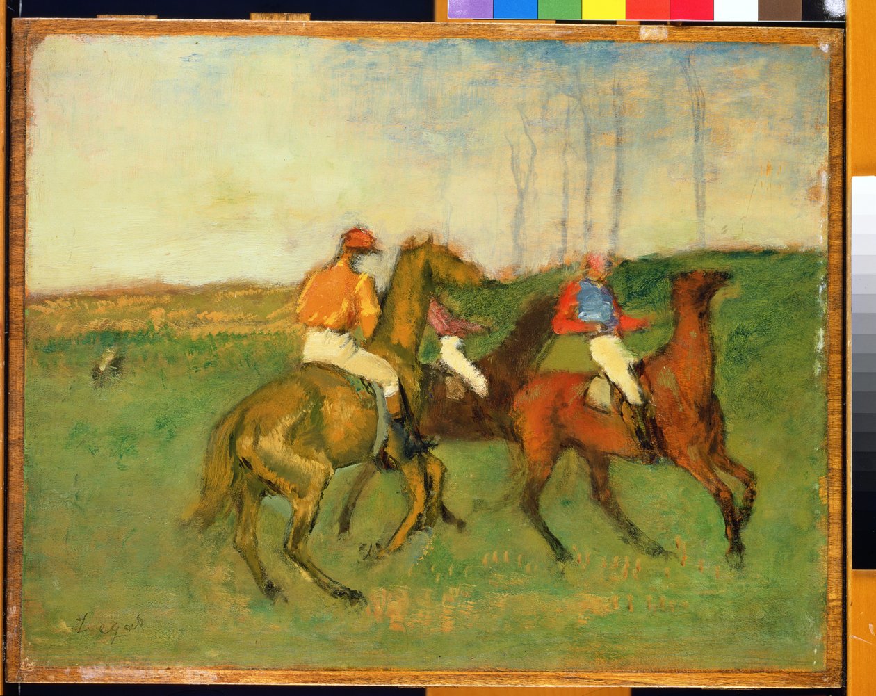 Zsokék és versenylovak, 1890-95 körül alkotó: Edgar Degas