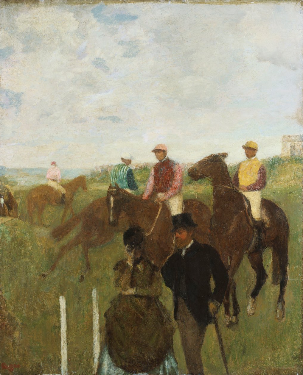 Zsokék a lóversenypályán alkotó: Edgar Degas