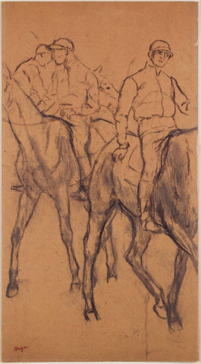 Jockeys auf Pferden alkotó: Edgar Degas