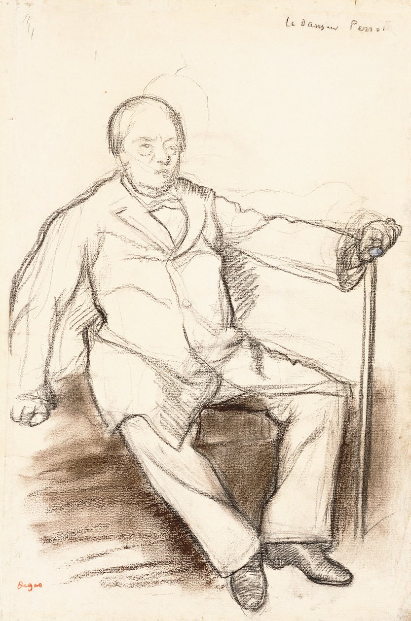 Jules Perrot, A táncos Perrot tanulmánya, ülés, 1880 körül alkotó: Edgar Degas
