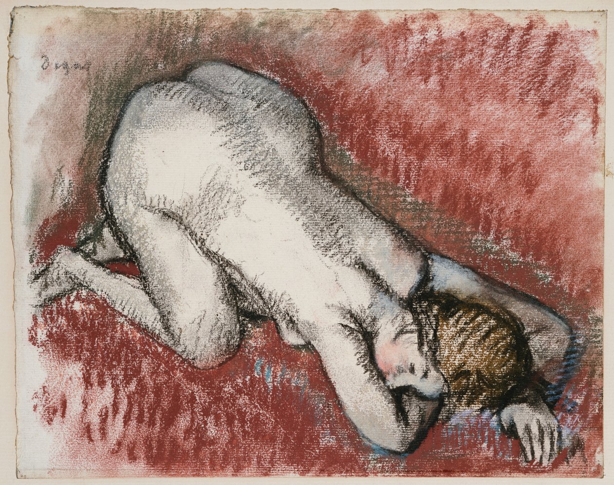 Térdelő meztelen nő, 1889-95 körül alkotó: Edgar Degas