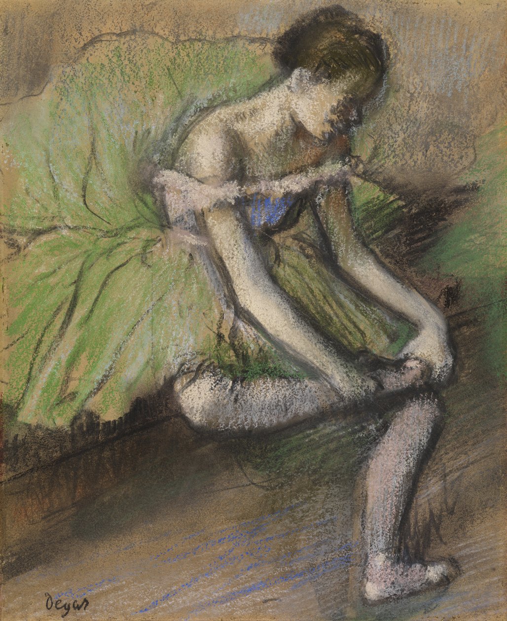 A zöld szoknya, 1896 körül (pasztell, papíron) alkotó: Edgar Degas