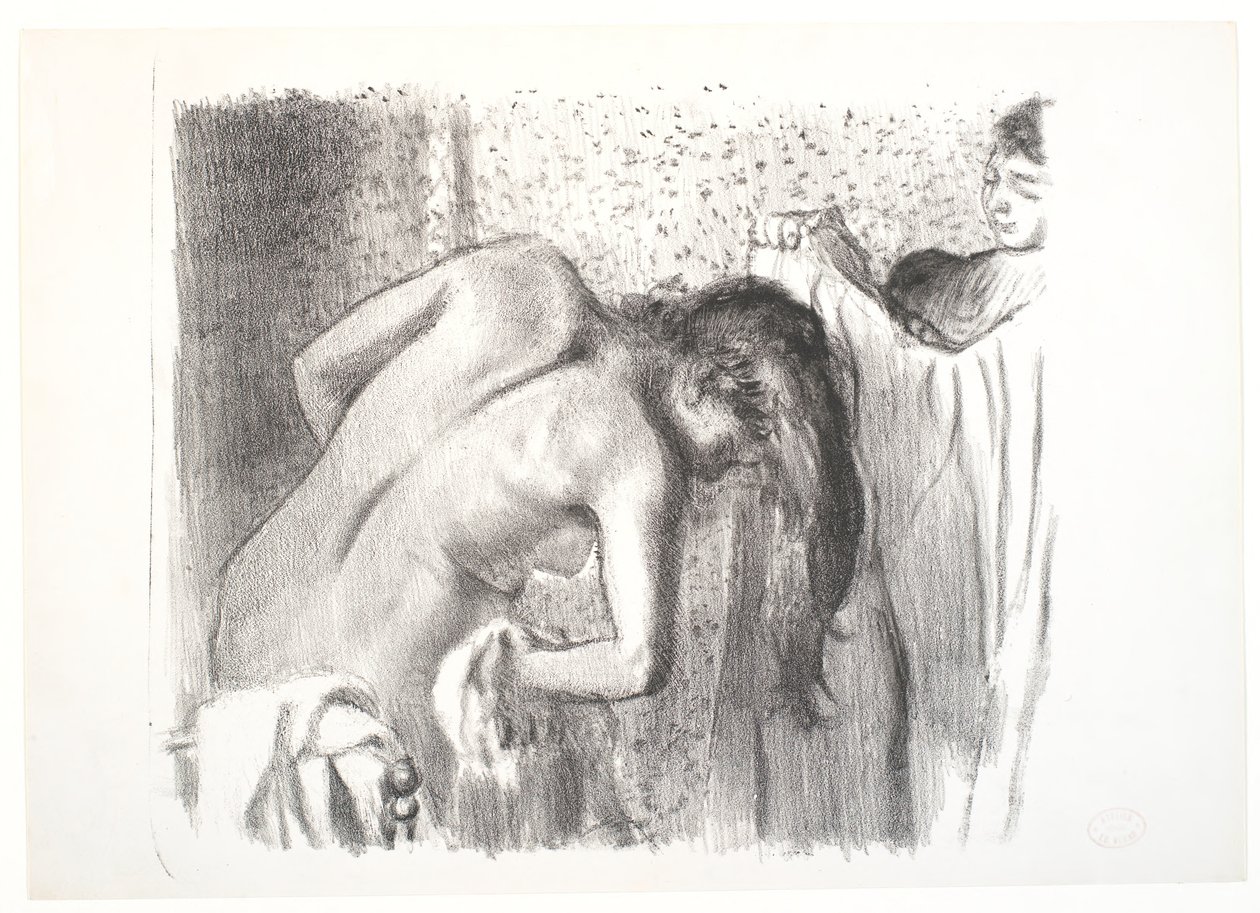 Kiszállás a fürdőből (nagy tábla) alkotó: Edgar Degas