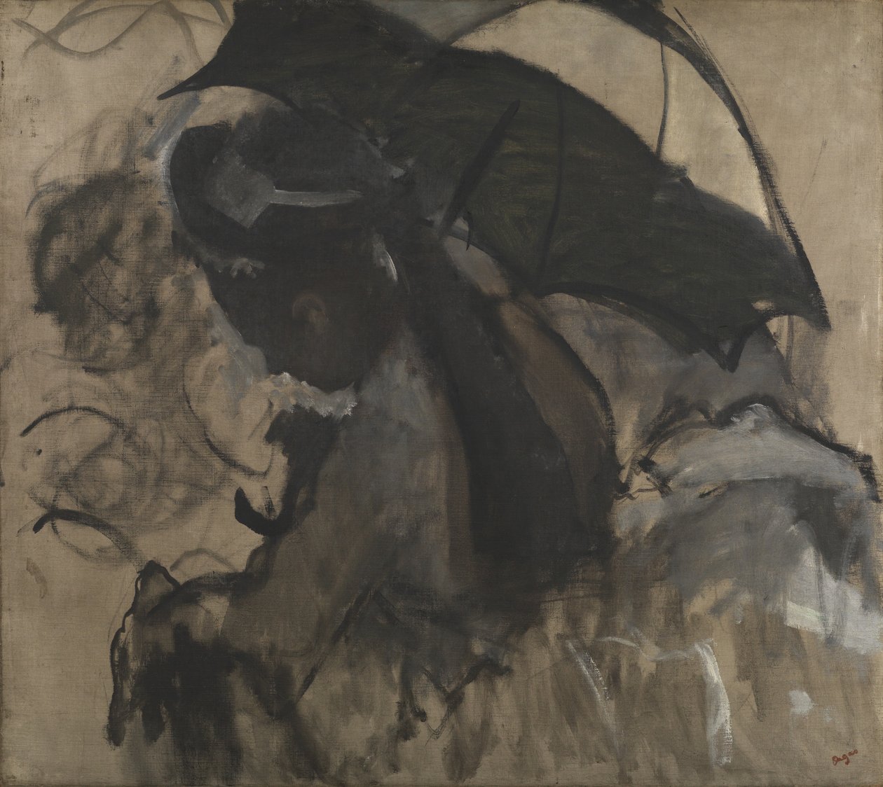 Hölgy napernyővel, 1870-72 alkotó: Edgar Degas
