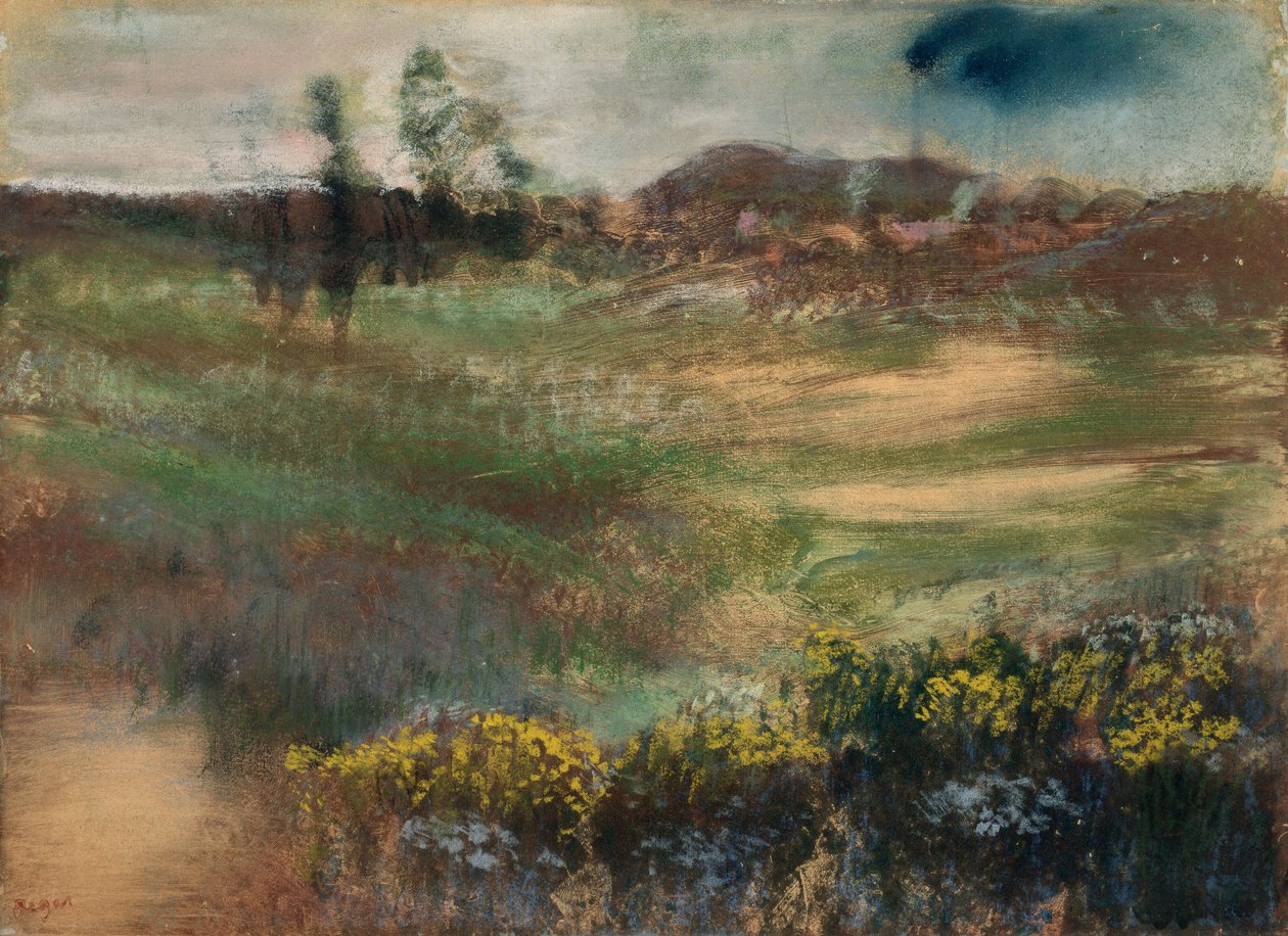 Tájkép kéményekkel alkotó: Edgar Degas