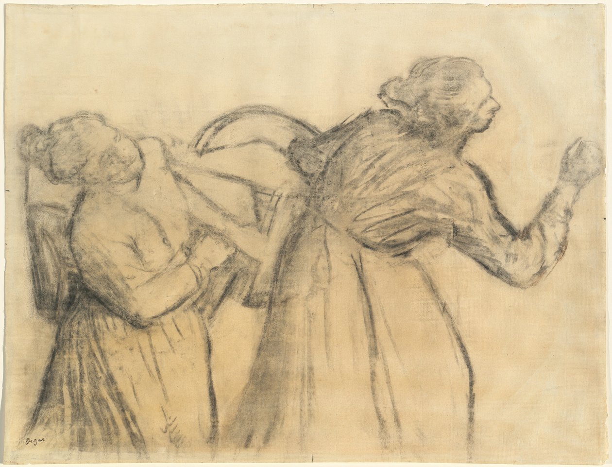 Ágyneműt hordozó mosoda, c. 18851895. alkotó: Edgar Degas