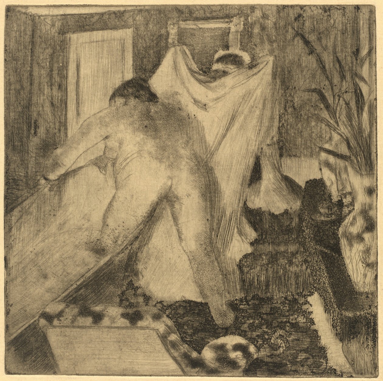 A fürdő elhagyása (La sortie du bain) alkotó: Edgar Degas