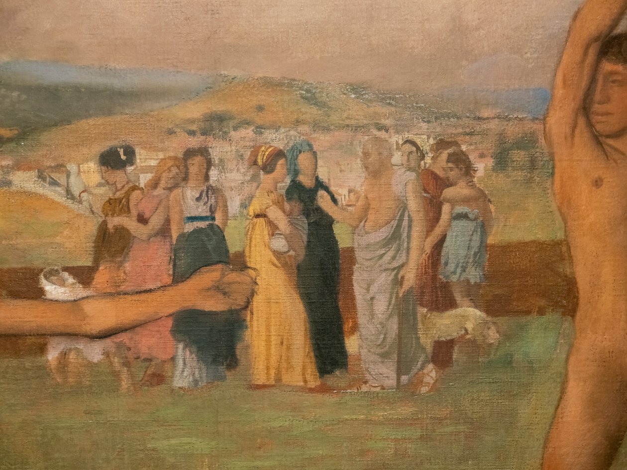 Spártai kislányok provokálják a fiúkat (részlet). 1860-1862 körül, folytatása 1880 előtt. Olaj, vászon alkotó: Edgar Degas