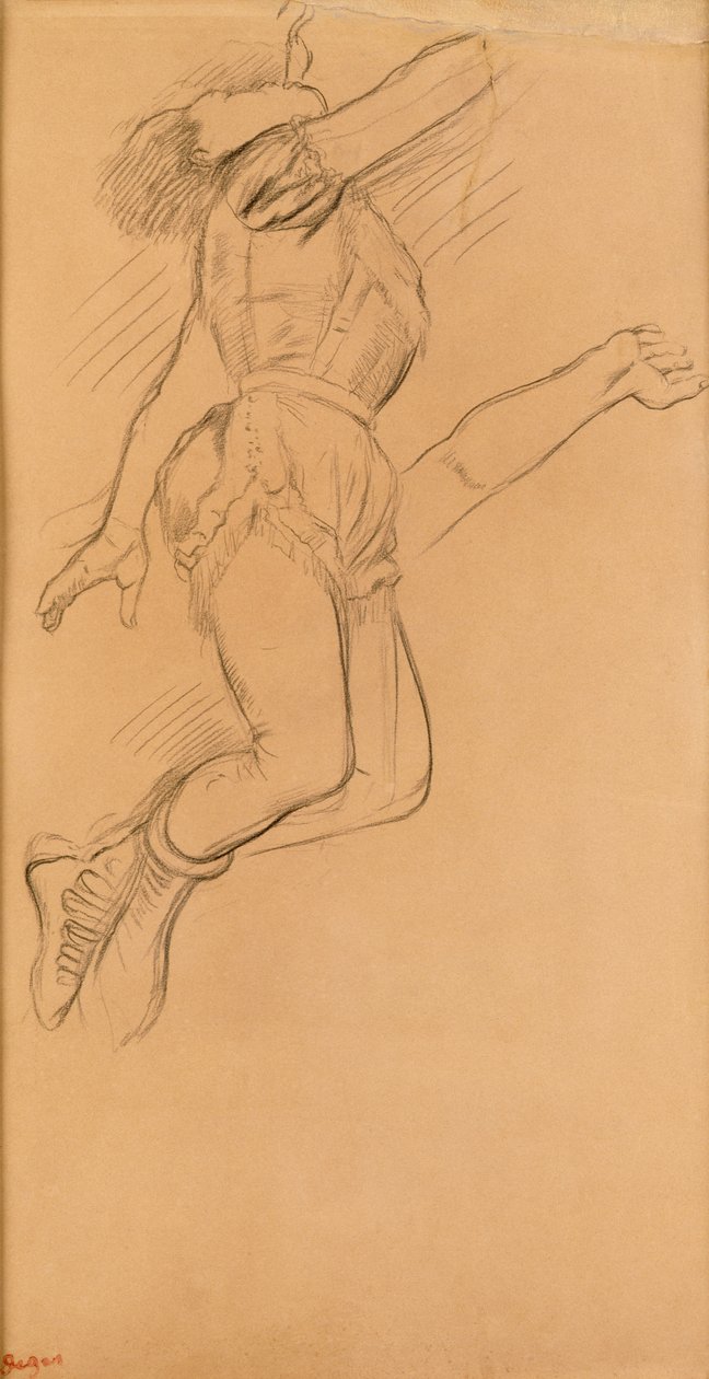 Mademoiselle La La a Circus Fernandóban, 1879 (fekete zsírkréta barna papíron) alkotó: Edgar Degas