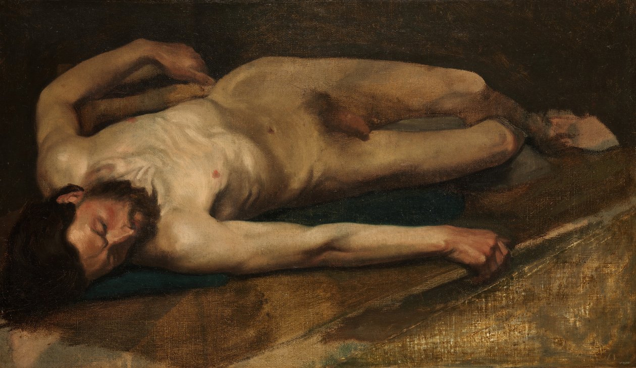 Férfi akt, 1856. alkotó: Edgar Degas