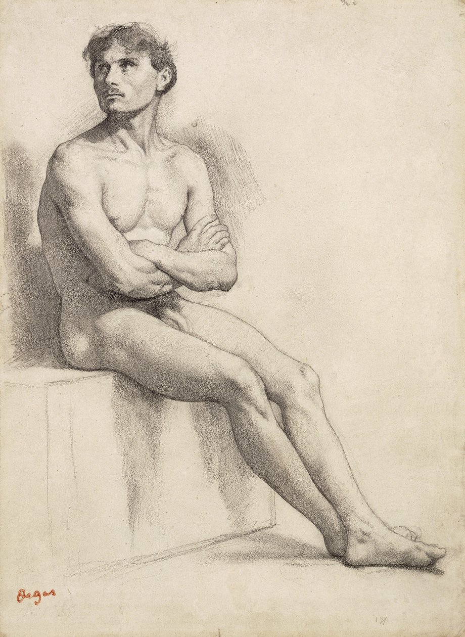 Ülő ember, akttanulmány, 1858 alkotó: Edgar Degas