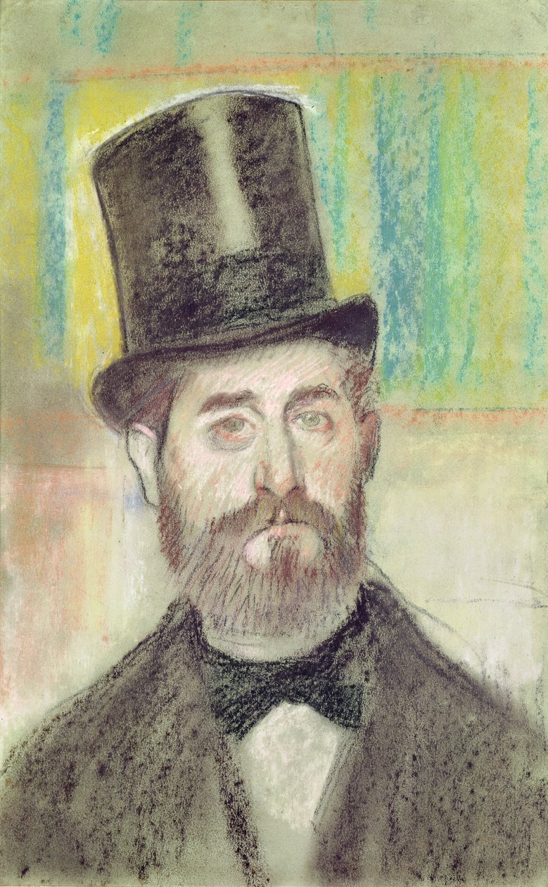 Férfi operakalapban (pasztell, papíron) alkotó: Edgar Degas