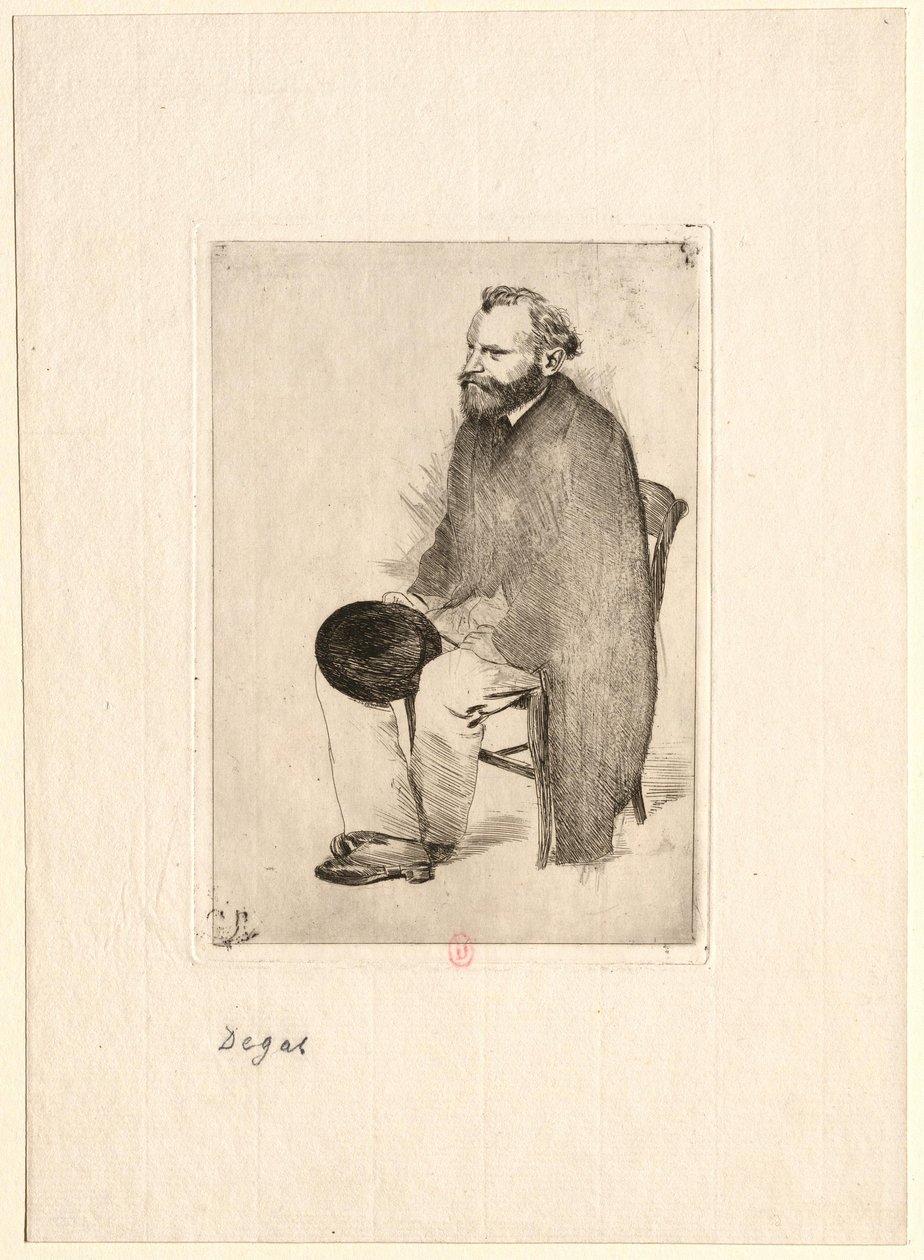 [Manet háromnegyed profilból balra ülve] alkotó: Edgar Degas