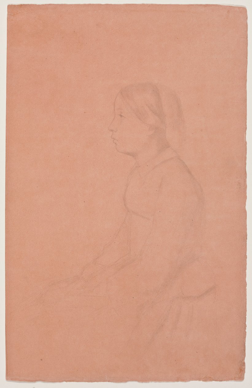 Marguerite de Gas, 185354 (grafitceruza korallfonású papíron) alkotó: Edgar Degas