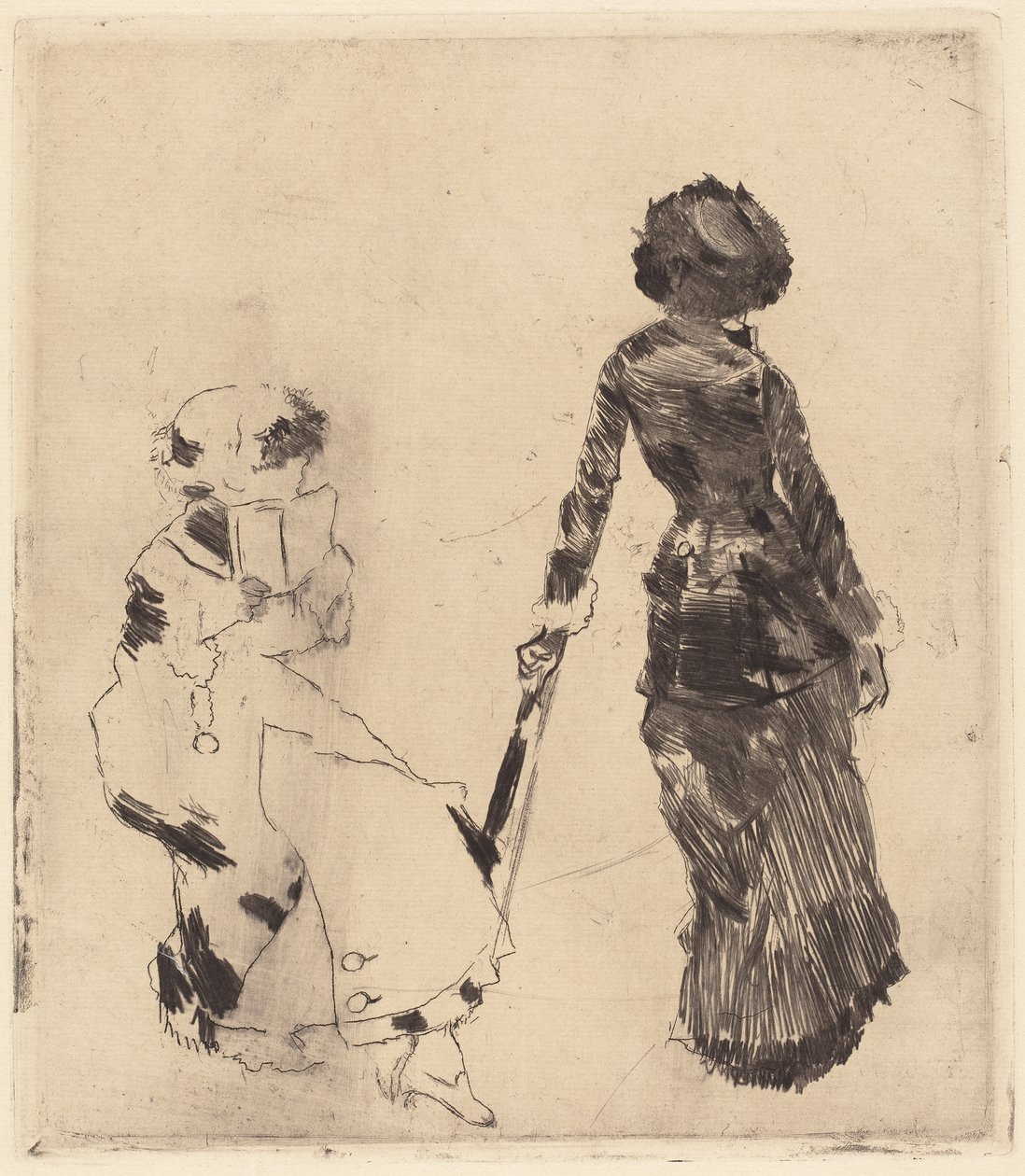 Mary Cassatt a Louvre-ban: Az etruszk képtár, 1879-1880 alkotó: Edgar Degas