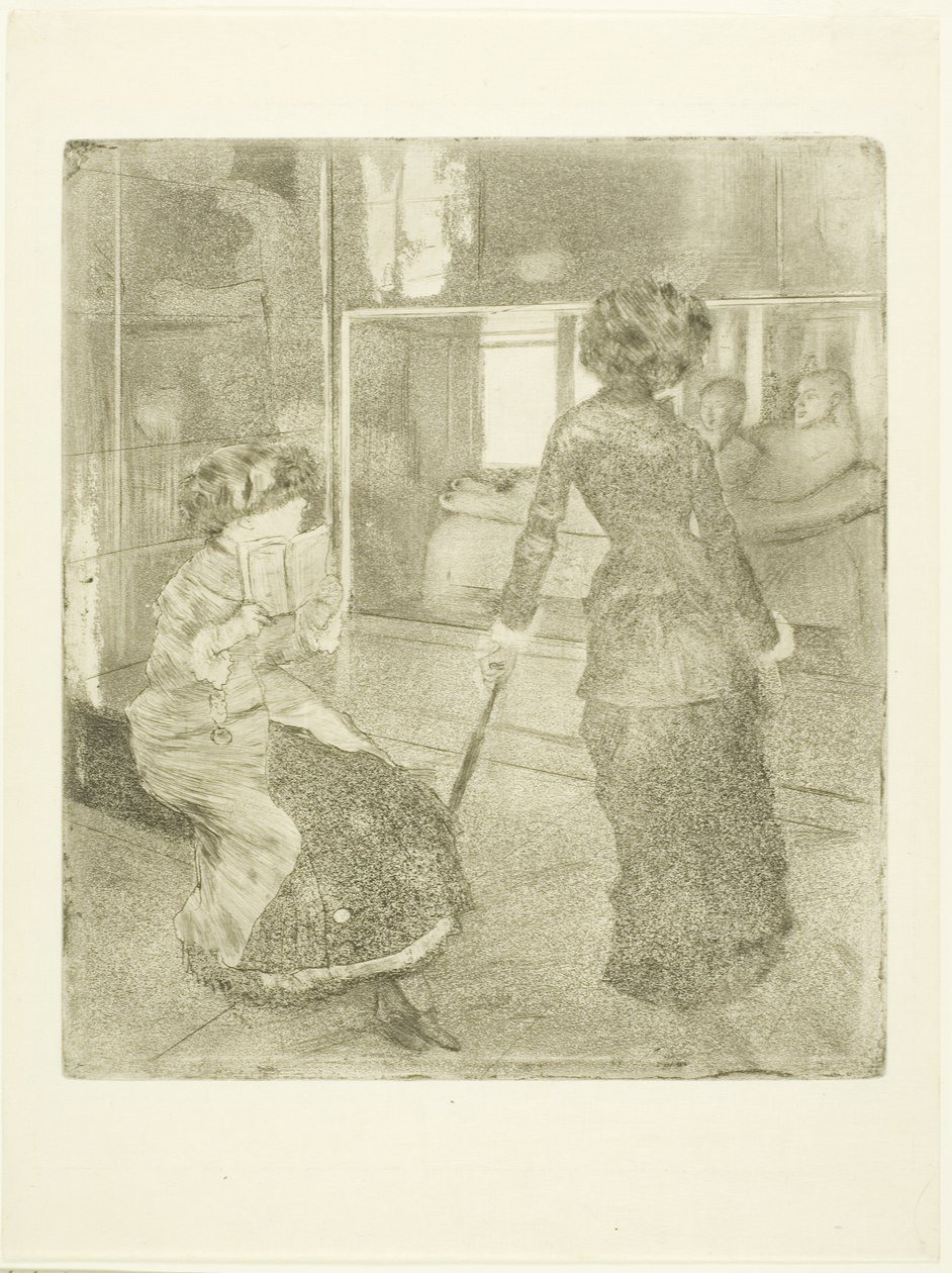 Mary Cassatt a Louvre-ban: Az etruszk képtár, 1879-80 alkotó: Edgar Degas