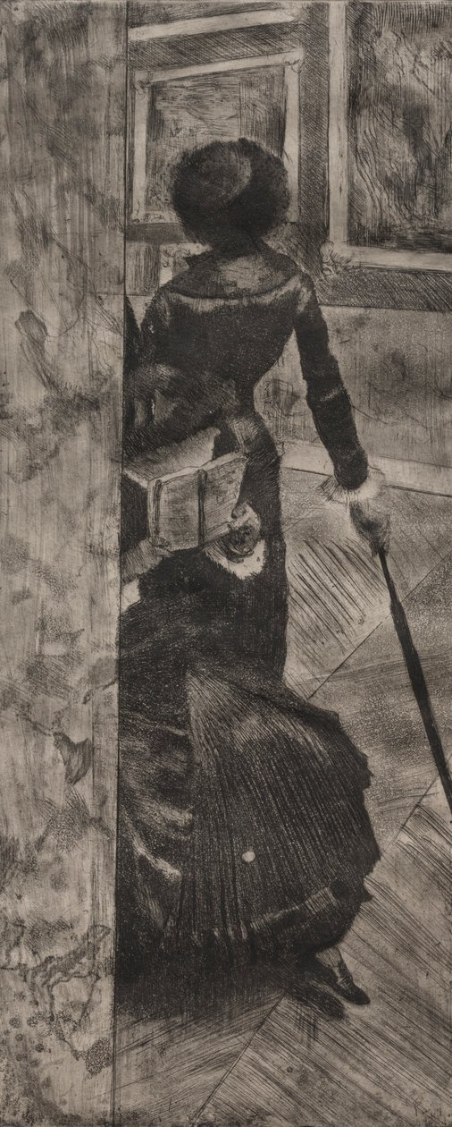 Mary Cassatt a Louvre-ban: The Paintings Gallery, 1879-1880. alkotó: Edgar Degas