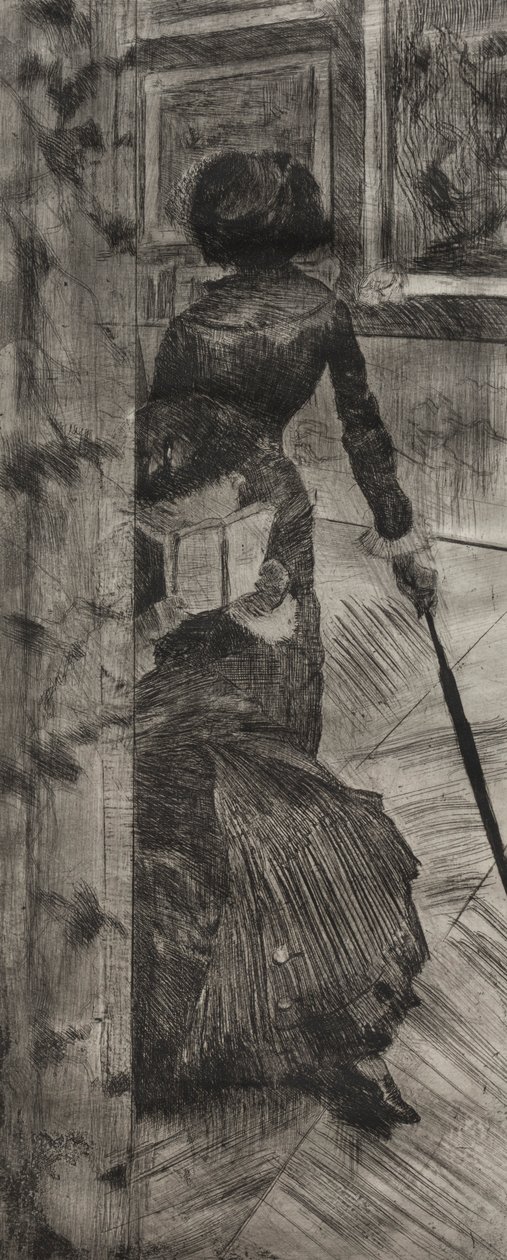 Mary Cassatt a Louvre-ban: The Paintings Gallery, 1879-1880. alkotó: Edgar Degas