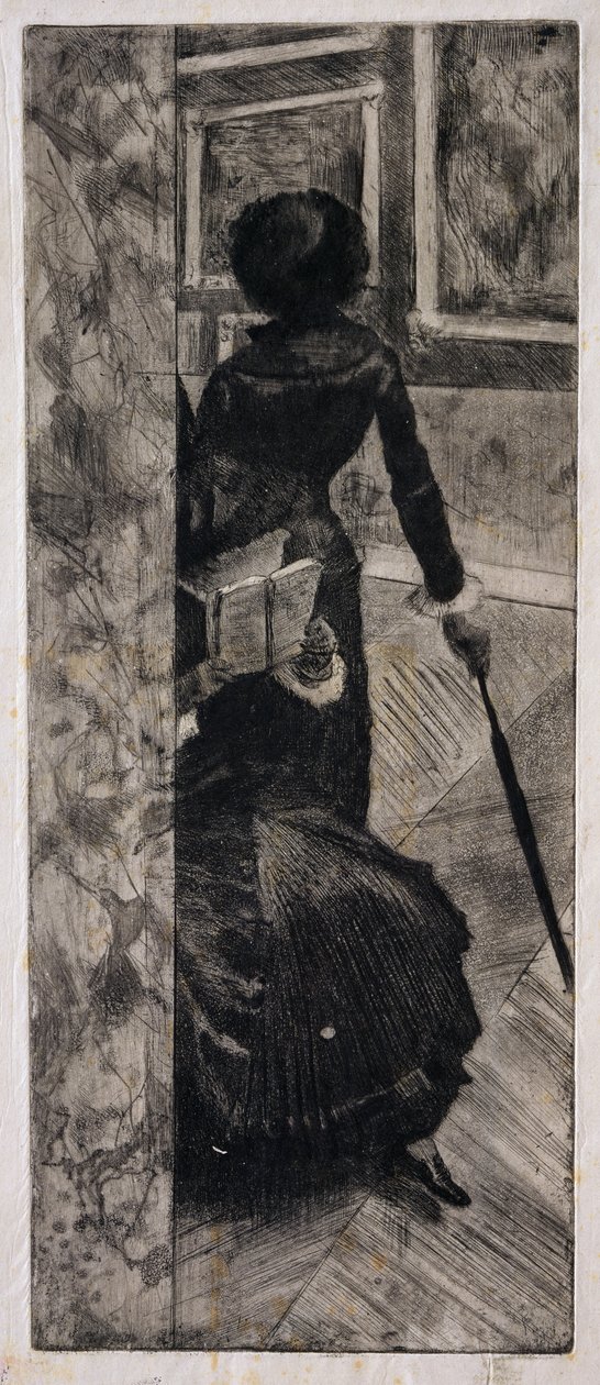 Mary Cassatt a Louvre-ban, The Paintings Gallery, 1879-80 alkotó: Edgar Degas