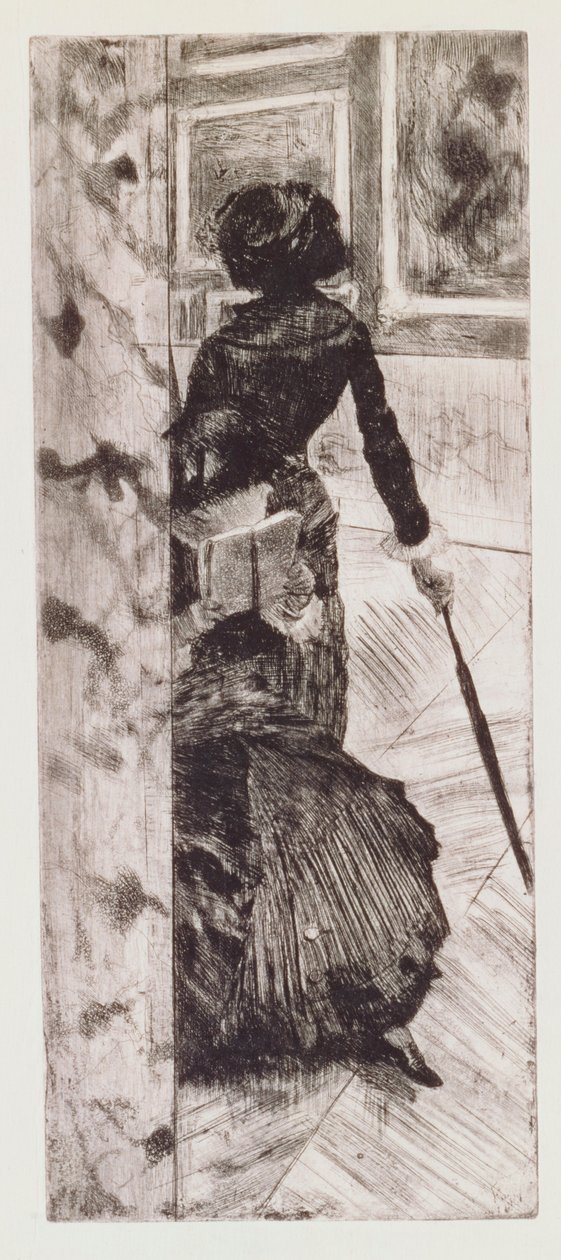 Mary Cassatt a Louvre-ban: The Paintings Gallery, 1879-80 alkotó: Edgar Degas