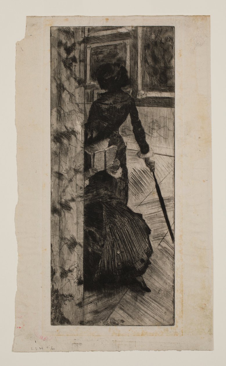 Mary Cassatt a Louvre festménytárában alkotó: Edgar Degas