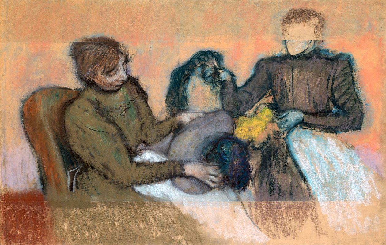 Milliner kalapot bútoroz, 1898 alkotó: Edgar Degas