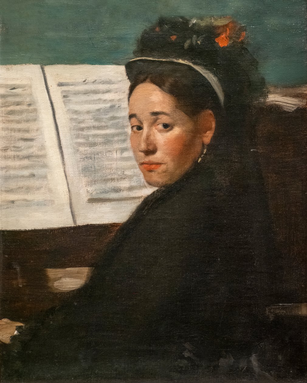 Dihau kisasszony a zongoránál. 1870 körül. Olaj, vászon. alkotó: Edgar Degas