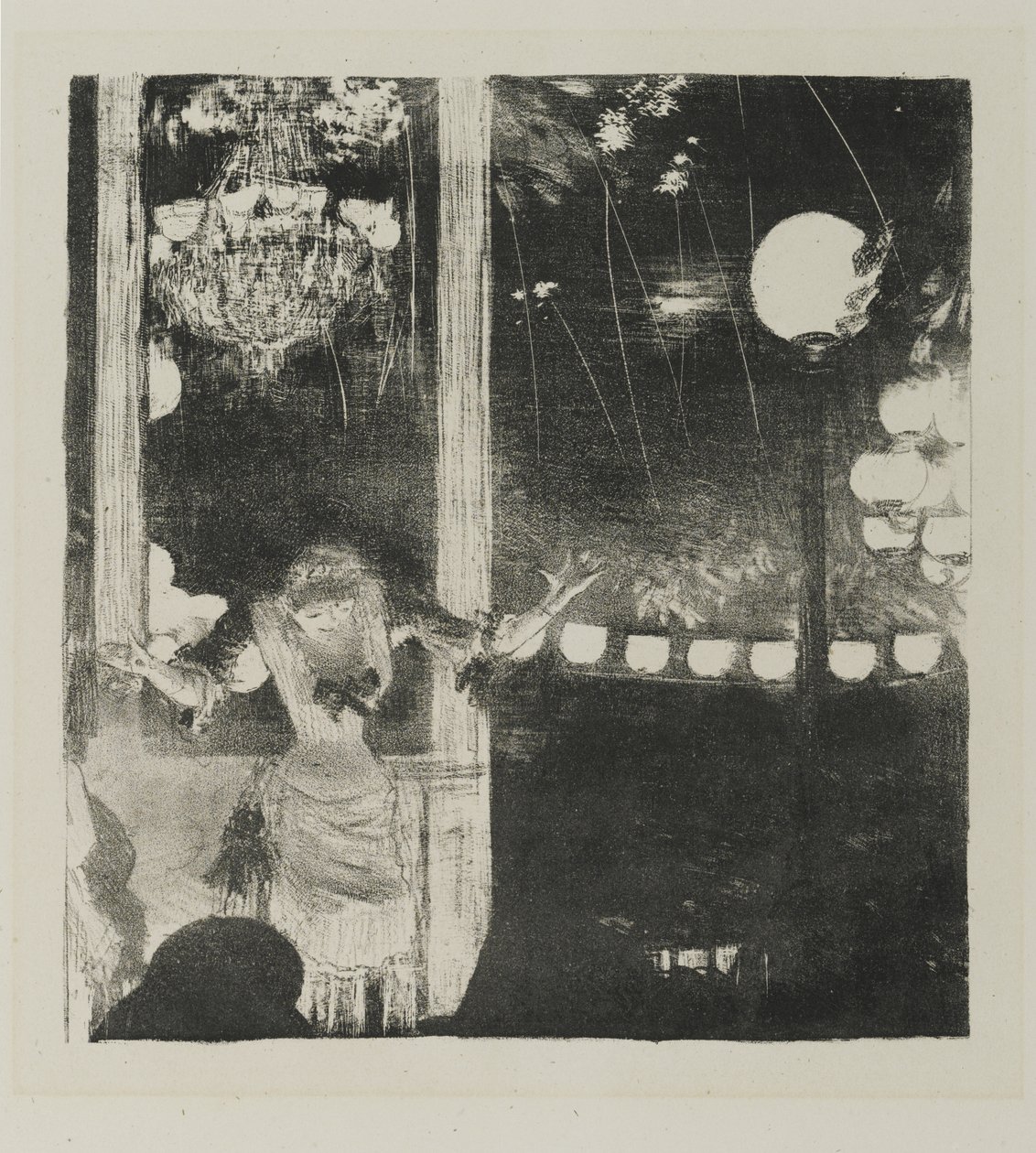 Mlle Becat a Cafe des Ambassadeurs-ben, 1877-78 (litho szőtt papíron) alkotó: Edgar Degas