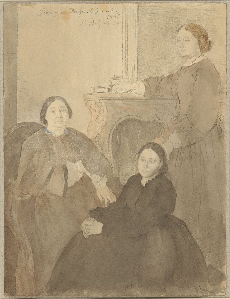 Michel Musson asszony és lányai, Estelle és Désirée alkotó: Edgar Degas