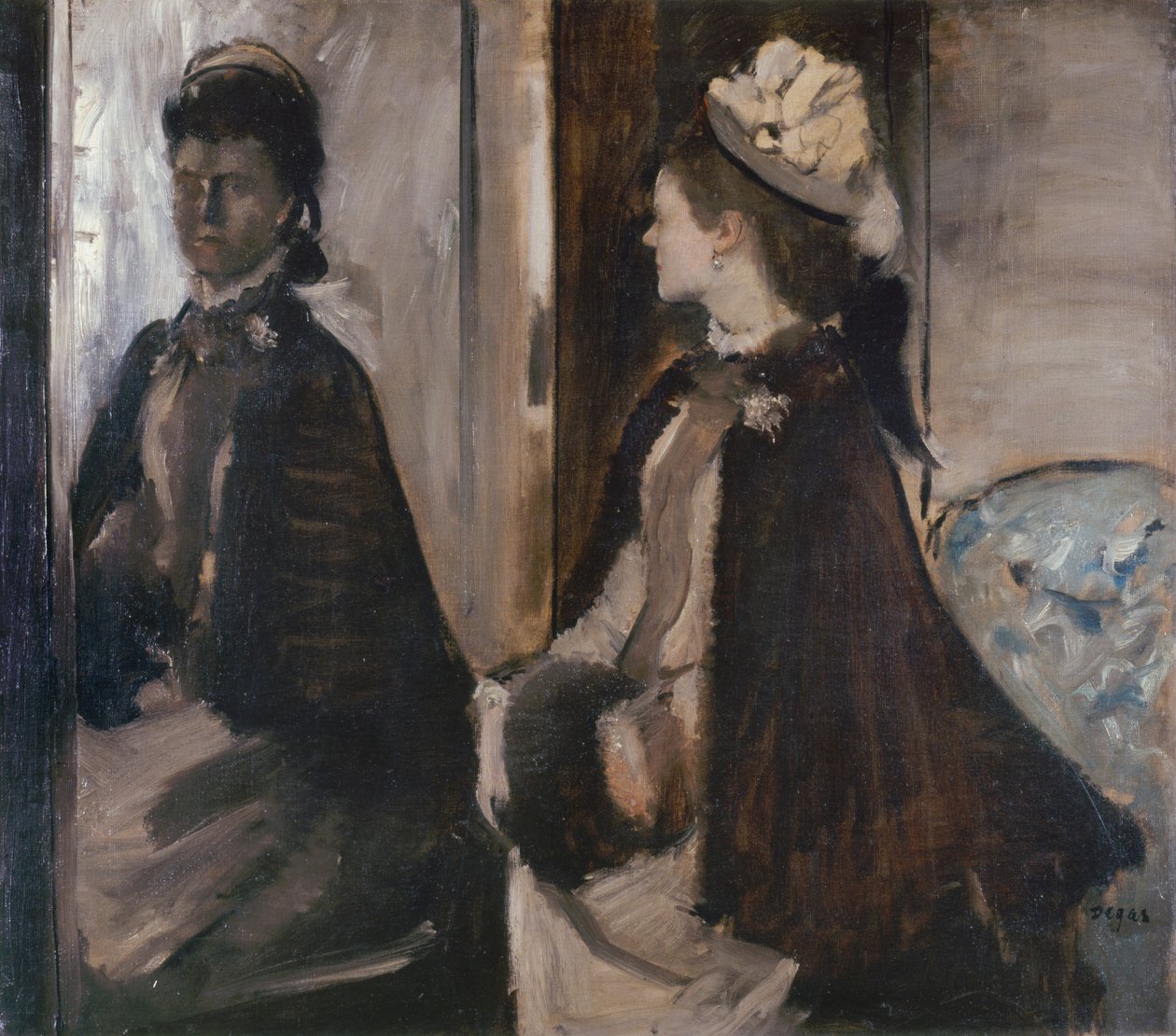 Jeantaudné a tükörben, c. 1875 alkotó: Edgar Degas