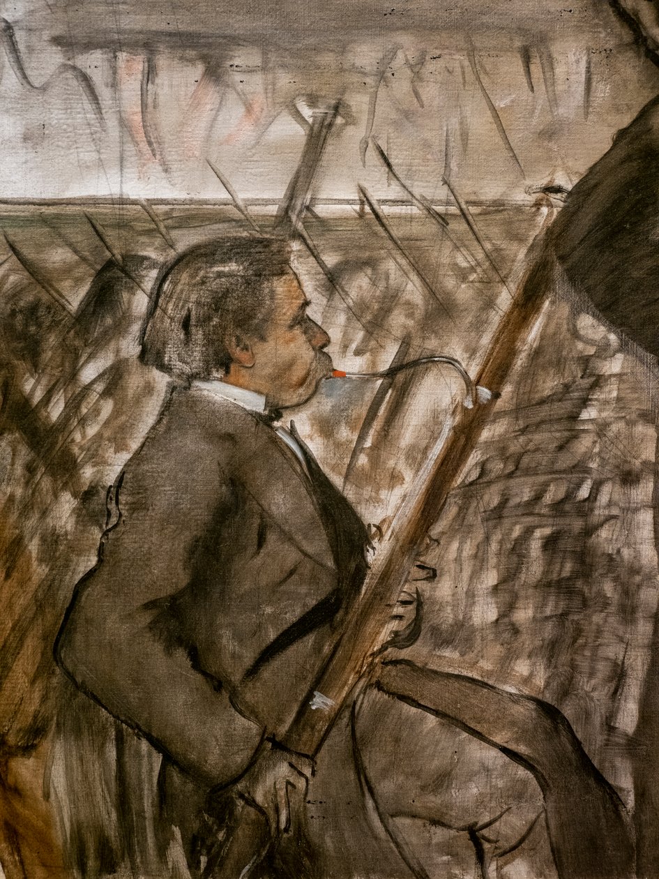 Zenészek a zenekarban (részlet). 1870 körül. Olaj, vászon. alkotó: Edgar Degas