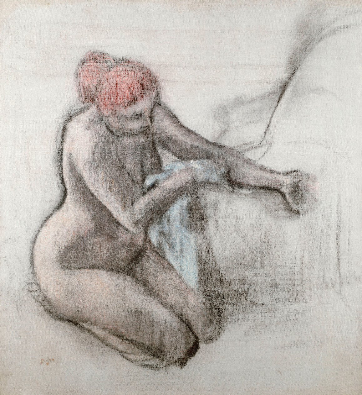 Meztelen nő, aki megszárad a fürdő után, 1898 körül alkotó: Edgar Degas