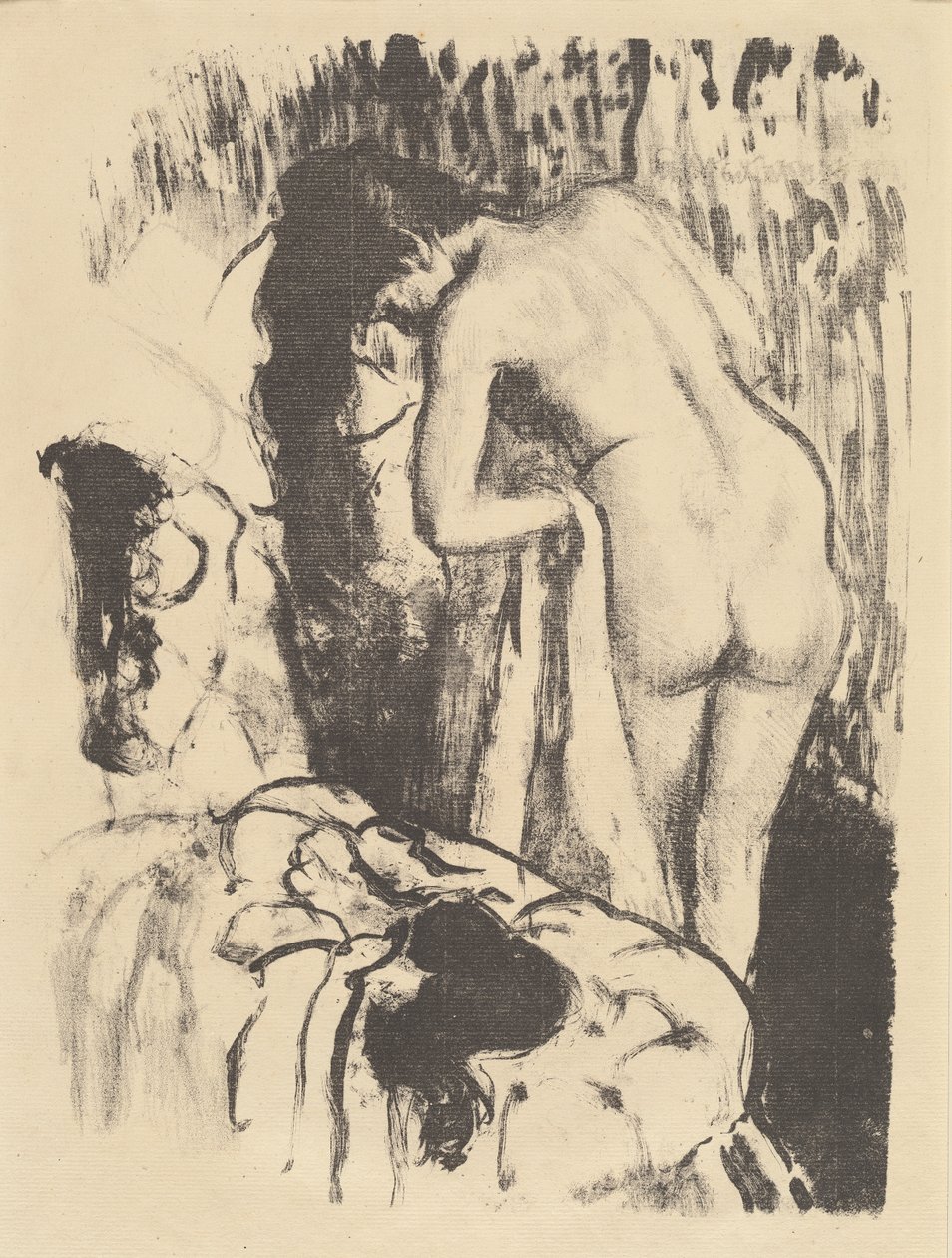 Meztelen nő állva szárítja magát (Femme nue debout, a sa toilette), 1890 körül alkotó: Edgar Degas