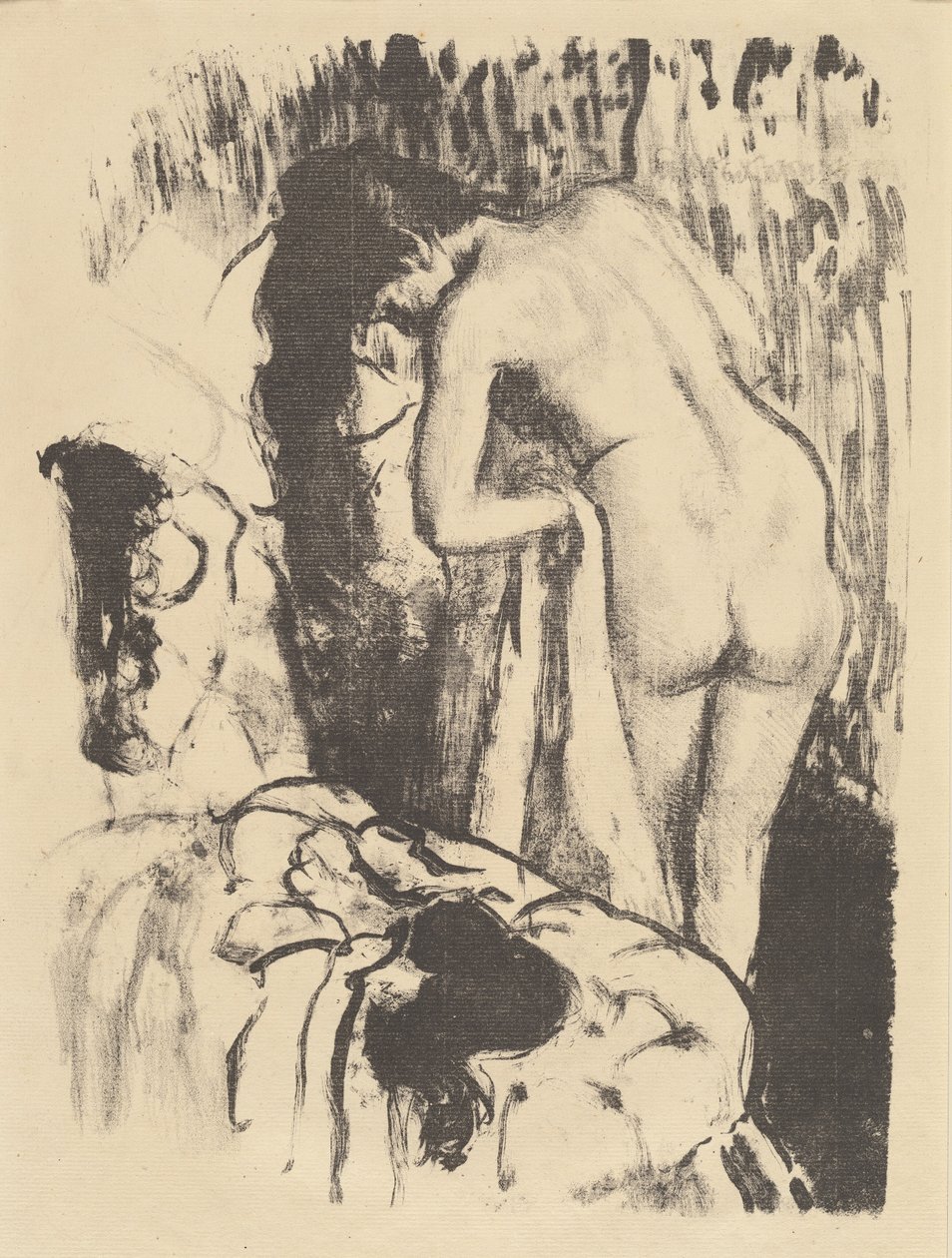 Meztelen nő áll, szárítja magát Femme nue debout, a sa toilette, c. 1890. alkotó: Edgar Degas