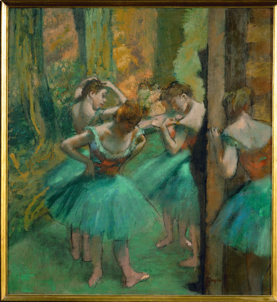 Rózsaszín és zöld táncosok (olaj, vászon) alkotó: Edgar Degas