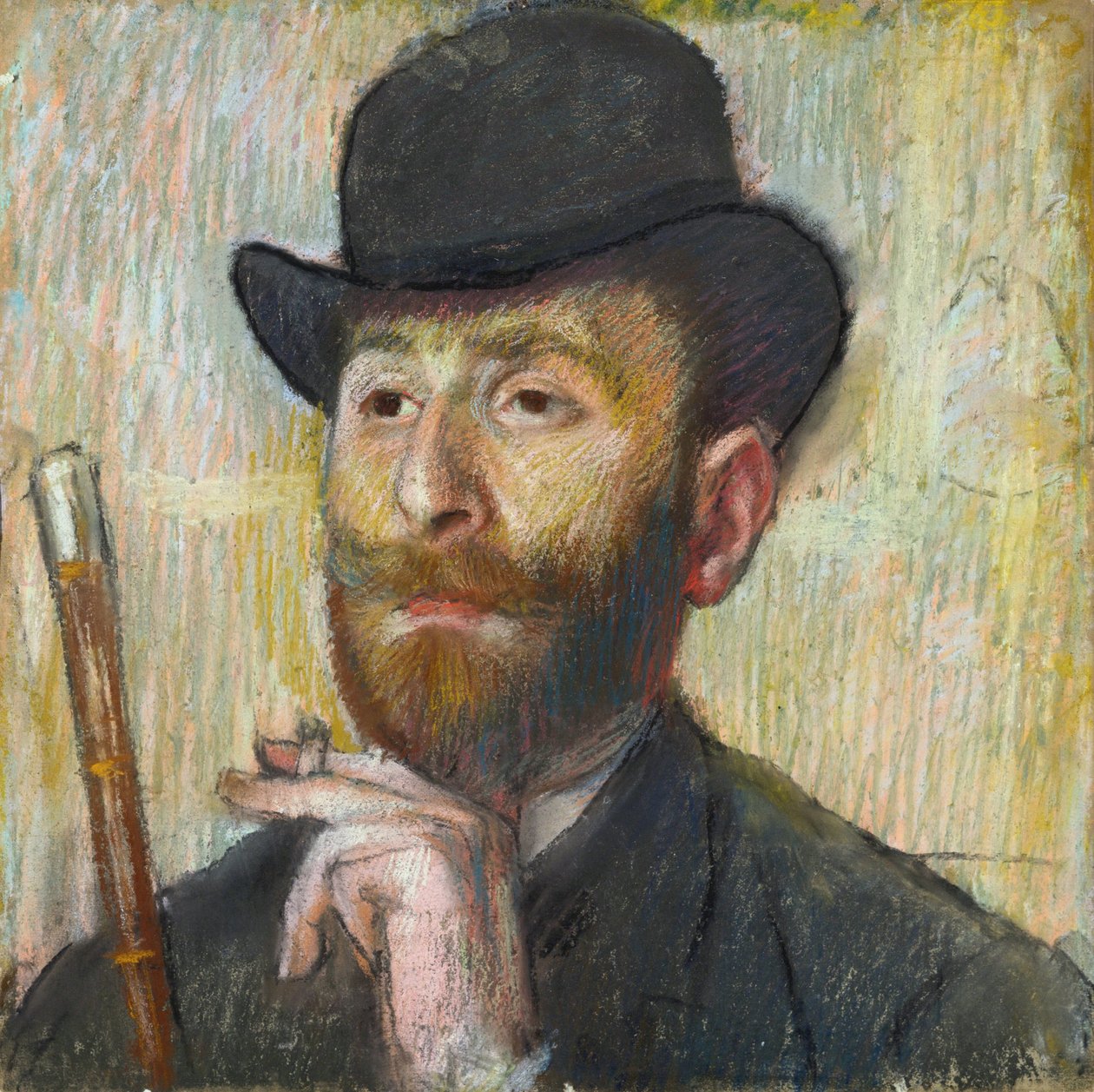 ""Zakar Zakarian francia festő portréja"" (Zakar Zakarian festő (1849-1923) portréja) Edgar Degas (1834-1917) pasztellfestménye, kb 1885 Méret: 39,7x39,7 cm Magángyűjtemény alkotó: Edgar Degas