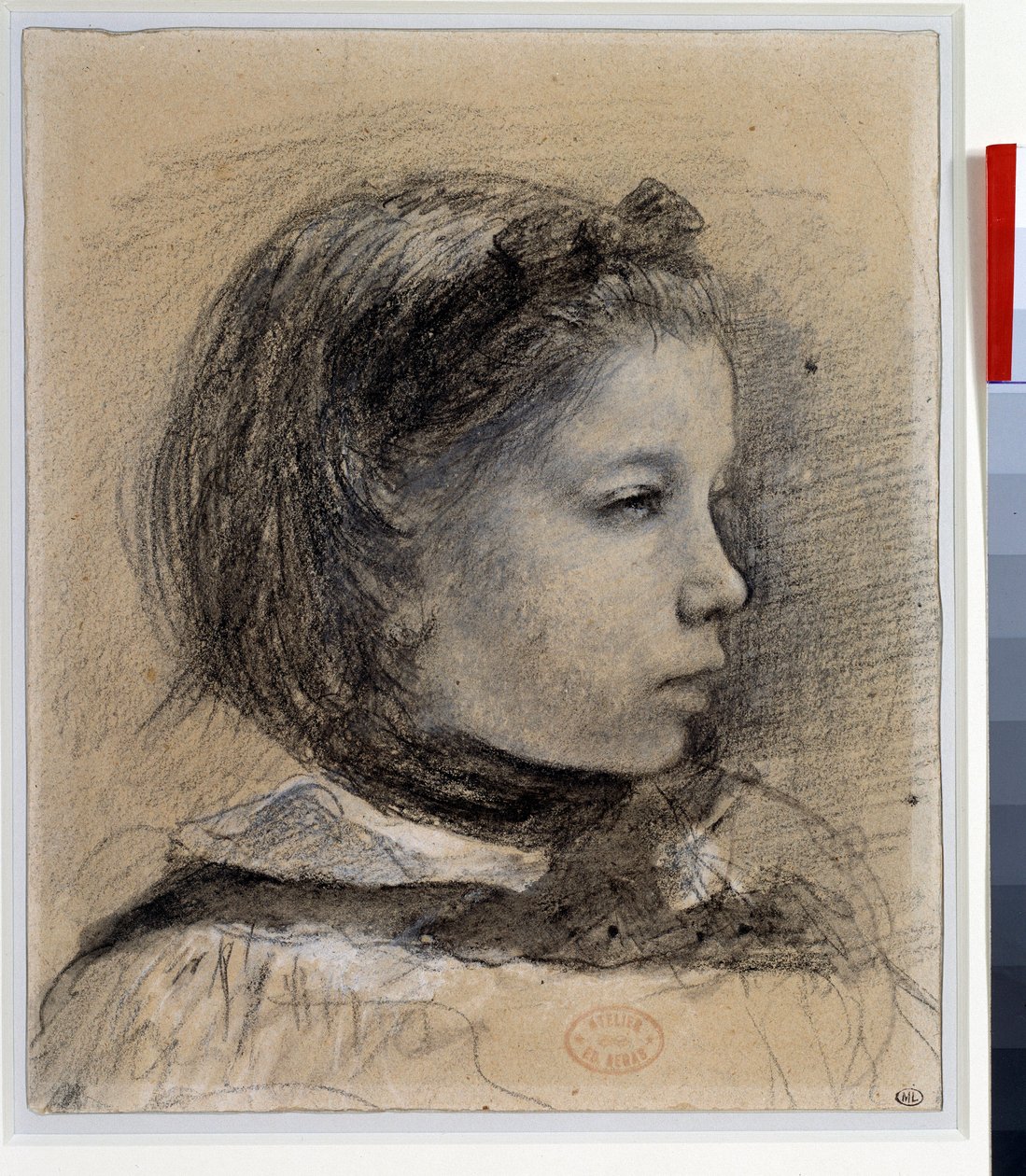 Giulia Bellelli portréja Tanulmány a „Bellelli családnak”” Edgar Degas (1834-1917) rajza 1858-1859 körül Méret: 0,23 x 0,19 m Párizs. Louvre múzeum alkotó: Edgar Degas