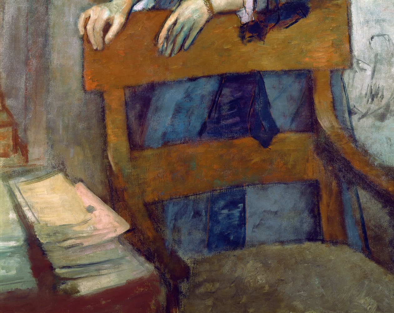 Helene Rouart portréja a Fathers Study-ban, a szék részlete, 1886 körül (9968-as részlet) alkotó: Edgar Degas