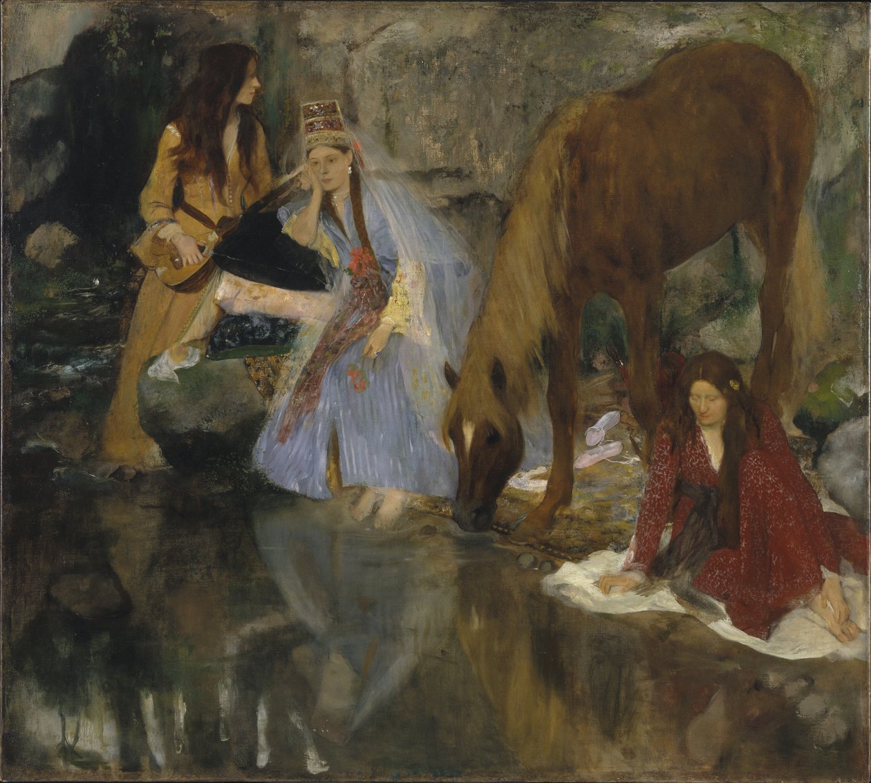 Mlle Fiocre portréja a "La Source" balettben, 1867-68 körül (olaj, vászon) alkotó: Edgar Degas