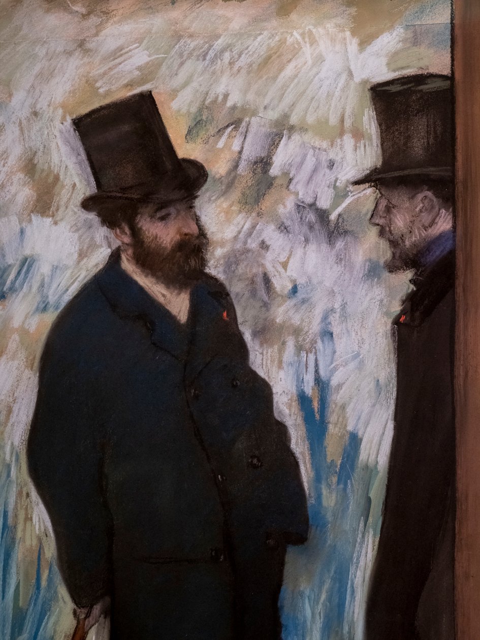 Baráti portré a helyszínen (részlet) (más néven „Ludovic Halevy és Albert Boulanger-barlang portréja”). 1879. Pasztell papíron. alkotó: Edgar Degas