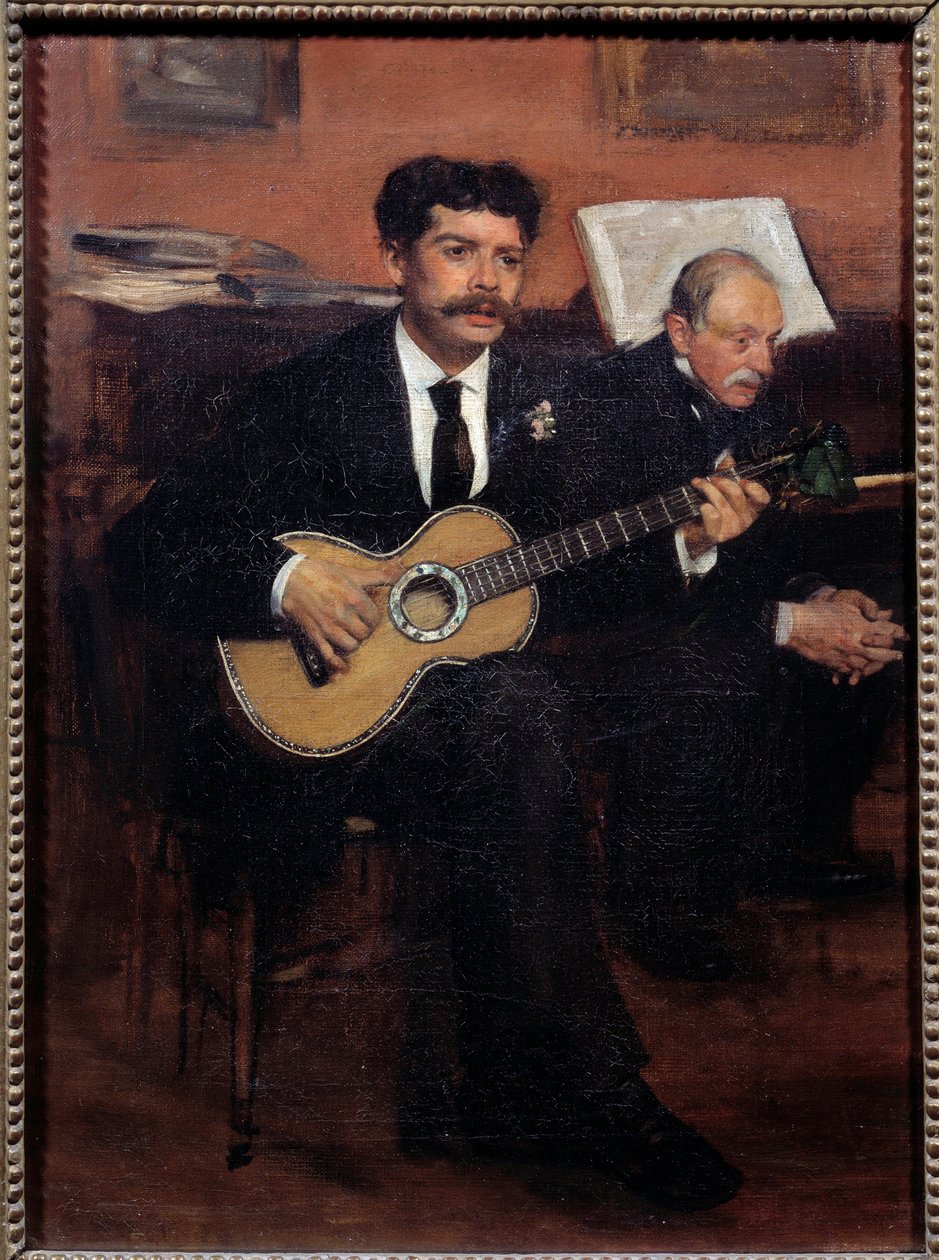 Lorenzo Pagans (1838-1883) spanyol tenor és Augustus De Gas (1807-1874) művész apja portréi. Edgar Degas (1834-1917) festménye alkotó: Edgar Degas