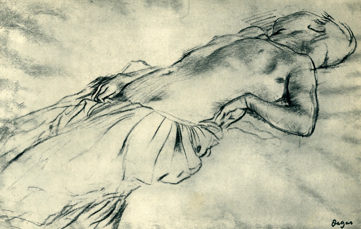 Fekvő női akt, 19. század vége, 1943. alkotó: Edgar Degas