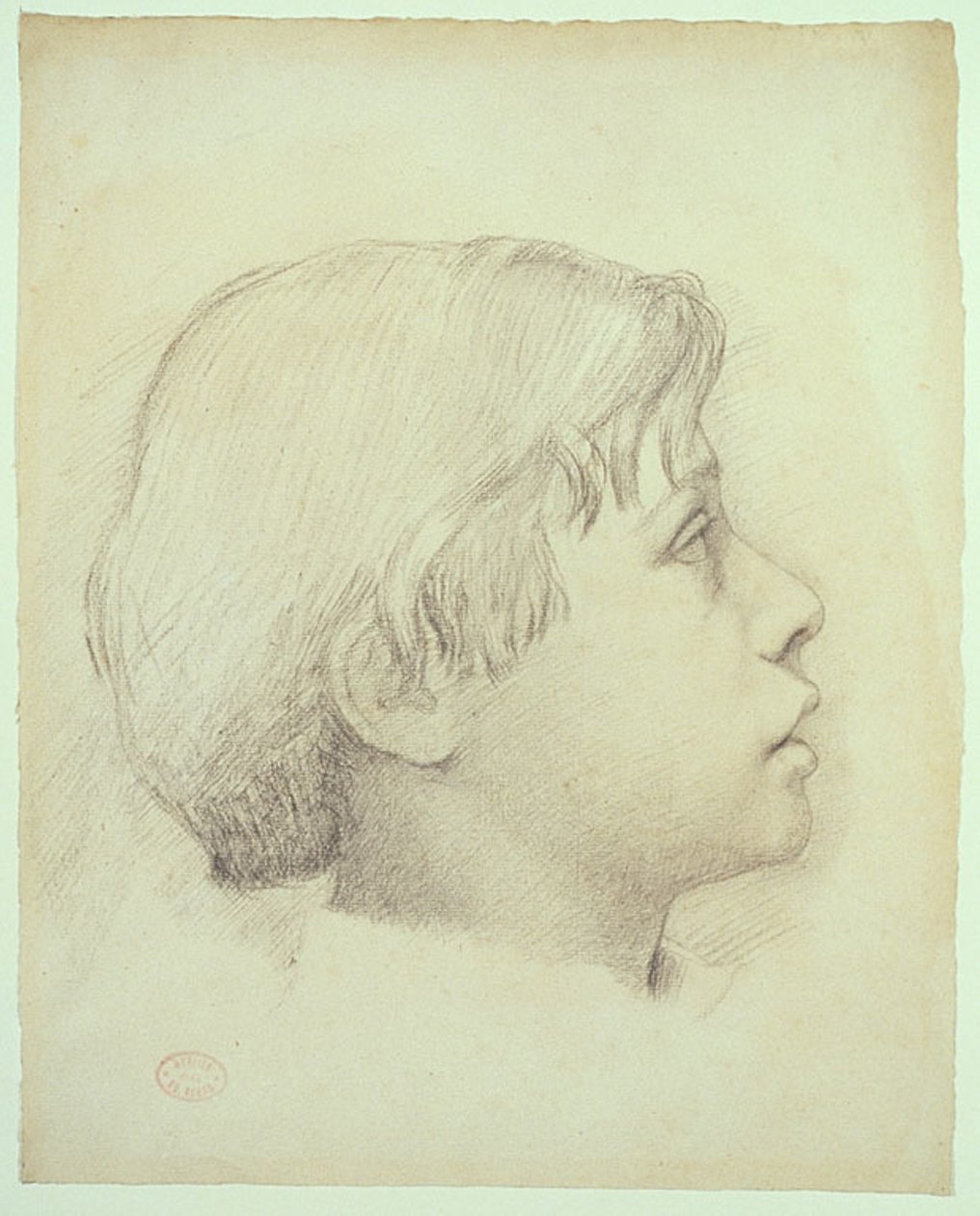 René de Gas, 1855 körül (fekete kréta elefántcsont papíron) alkotó: Edgar Degas