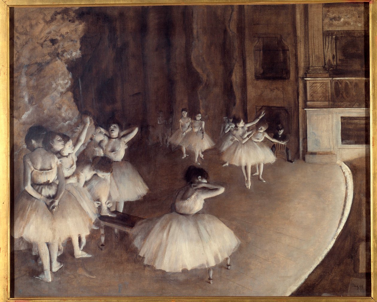 Egy balett megismétlése a színpadon Edgar Degas (1834-1917) festménye. 1874. Dim. 0,65x0,81 m. Párizs, Musee d
